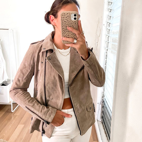 Blank Nyc Vital Signs Suede Moto Jacket 
